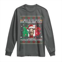 Funny Italian Christmas Donkey Long Sleeve Shirt Funny Domick The Donkey Holiday Italy Flag - Wonder Print Shop