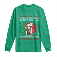 Funny Italian Christmas Donkey Long Sleeve Shirt Funny Domick The Donkey Holiday Italy Flag - Wonder Print Shop