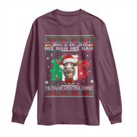 Funny Italian Christmas Donkey Long Sleeve Shirt Funny Domick The Donkey Holiday Italy Flag - Wonder Print Shop