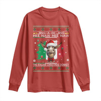 Funny Italian Christmas Donkey Long Sleeve Shirt Funny Domick The Donkey Holiday Italy Flag - Wonder Print Shop