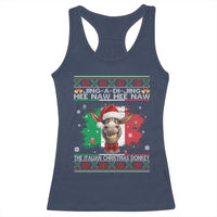 Funny Italian Christmas Donkey Racerback Tank Top Funny Domick The Donkey Holiday Italy Flag - Wonder Print Shop