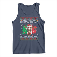 Funny Italian Christmas Donkey Tank Top Funny Domick The Donkey Holiday Italy Flag - Wonder Print Shop