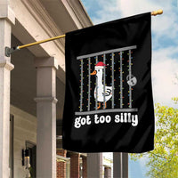 Funny Got Too Silly Christmas Garden Flag Santa Goose Pun Humor Animal Lovers - Wonder Print Shop