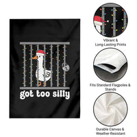 Funny Got Too Silly Christmas Garden Flag Santa Goose Pun Humor Animal Lovers - Wonder Print Shop