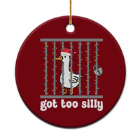 Funny Got Too Silly Christmas Ceramic Ornament Santa Goose Pun Humor Animal Lovers - Wonder Print Shop