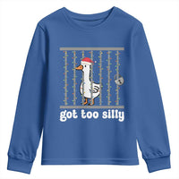 Funny Got Too Silly Christmas Youth Sweatshirt Santa Goose Pun Humor Animal Lovers - Wonder Print Shop