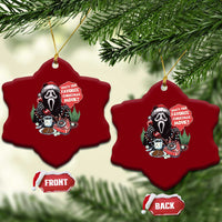 Funny Ghost Christmas Face Ceramic Ornament Whats Your Favorite Christmas Movie Spooky Xmas - Wonder Print Shop