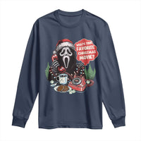 Funny Ghost Christmas Face Long Sleeve Shirt Whats Your Favorite Christmas Movie Spooky Xmas - Wonder Print Shop