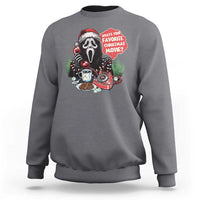 Funny Ghost Christmas Face Sweatshirt Whats Your Favorite Christmas Movie Spooky Xmas - Wonder Print Shop