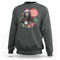 Funny Ghost Christmas Face Sweatshirt Whats Your Favorite Christmas Movie Spooky Xmas - Wonder Print Shop