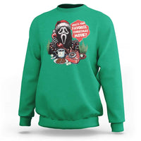 Funny Ghost Christmas Face Sweatshirt Whats Your Favorite Christmas Movie Spooky Xmas - Wonder Print Shop