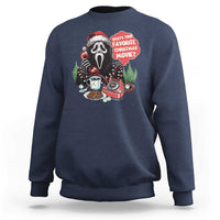 Funny Ghost Christmas Face Sweatshirt Whats Your Favorite Christmas Movie Spooky Xmas - Wonder Print Shop