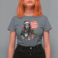 Funny Ghost Christmas Face T Shirt For Women Whats Your Favorite Christmas Movie Spooky Xmas - Wonder Print Shop