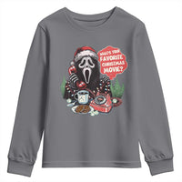 Funny Ghost Christmas Face Youth Sweatshirt Whats Your Favorite Christmas Movie Spooky Xmas - Wonder Print Shop