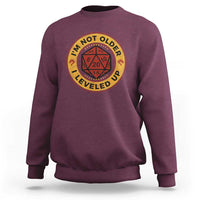 Funny RPG Gamer I Am Not Older I Leveled Up Sweatshirt Vintage D20 Tabletop - Wonder Print Shop