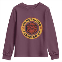 Funny RPG Gamer I Am Not Older I Leveled Up Youth Sweatshirt Vintage D20 Tabletop - Wonder Print Shop