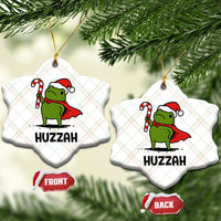 Funny Christmas Huzzah Frog Knight Meme Quote Ceramic Ornament - Wonder Print Shop