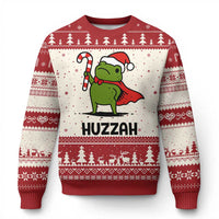 Funny Xmas Huzzah Frog Knight Meme Quote Ugly Christmas Sweater - Wonder Print Shop