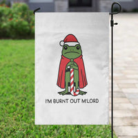 Funny Christmas Frog Knight Garden Flag I Am Burnt Out M Lord Medieval Meme - Wonder Print Shop