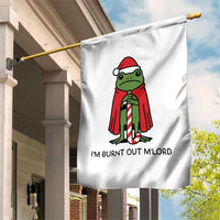 Funny Christmas Frog Knight Garden Flag I Am Burnt Out M Lord Medieval Meme - Wonder Print Shop