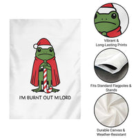 Funny Christmas Frog Knight Garden Flag I Am Burnt Out M Lord Medieval Meme - Wonder Print Shop