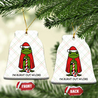 Funny Christmas Frog Knight Ceramic Ornament I Am Burnt Out M Lord Medieval Meme - Wonder Print Shop