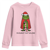 Funny Christmas Frog Knight Youth Sweatshirt I Am Burnt Out M Lord Medieval Meme - Wonder Print Shop