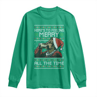 Here To Feeling Merry All The Time Christmas Long Sleeve Shirt Funny Xmas Comedy Movie - Wonder Print Shop