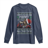 Here To Feeling Merry All The Time Christmas Long Sleeve Shirt Funny Xmas Comedy Movie - Wonder Print Shop