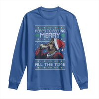 Here To Feeling Merry All The Time Christmas Long Sleeve Shirt Funny Xmas Comedy Movie - Wonder Print Shop