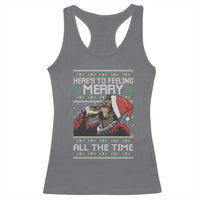 Here To Feeling Merry All The Time Christmas Racerback Tank Top Funny Xmas Comedy Movie - Wonder Print Shop