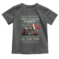 Here To Feeling Merry All The Time Christmas Toddler T Shirt Funny Xmas Comedy Movie - Wonder Print Shop