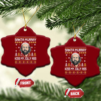 Funny Stranger Murray Christmas Ceramic Ornament Santa Murray Kiss My Jolly Ass - Wonder Print Shop