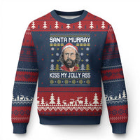 Funny Stranger Murray Xmas Ugly Christmas Sweater Santa Murray Kiss My Jolly Ass - Wonder Print Shop