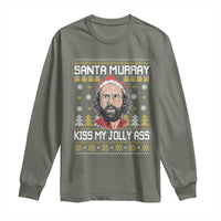 Funny Stranger Murray Christmas Long Sleeve Shirt Santa Murray Kiss My Jolly Ass - Wonder Print Shop
