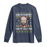 Funny Stranger Murray Christmas Long Sleeve Shirt Santa Murray Kiss My Jolly Ass - Wonder Print Shop