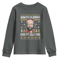 Funny Stranger Murray Christmas Youth Sweatshirt Santa Murray Kiss My Jolly Ass - Wonder Print Shop