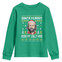 Funny Stranger Murray Christmas Youth Sweatshirt Santa Murray Kiss My Jolly Ass - Wonder Print Shop
