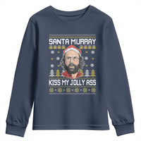 Funny Stranger Murray Christmas Youth Sweatshirt Santa Murray Kiss My Jolly Ass - Wonder Print Shop