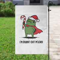 Funny Christmas Frog Knight Garden Flag I Am Burnt Out M Lord Medieval Meme Candy Cane - Wonder Print Shop