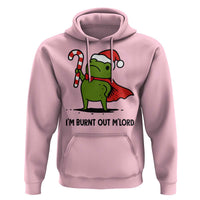 Funny Christmas Frog Knight Hoodie I Am Burnt Out M Lord Medieval Meme Candy Cane - Wonder Print Shop