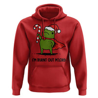 Funny Christmas Frog Knight Hoodie I Am Burnt Out M Lord Medieval Meme Candy Cane - Wonder Print Shop