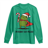 Funny Christmas Frog Knight Long Sleeve Shirt I Am Burnt Out M Lord Medieval Meme Candy Cane - Wonder Print Shop