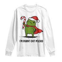 Funny Christmas Frog Knight Long Sleeve Shirt I Am Burnt Out M Lord Medieval Meme Candy Cane - Wonder Print Shop