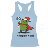 Funny Christmas Frog Knight Racerback Tank Top I Am Burnt Out M Lord Medieval Meme Candy Cane - Wonder Print Shop
