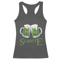 Funny Irish Beer Drinking Racerback Tank Top Slainte St Patrick's Day Shamrock Beer Mugs