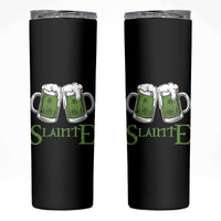 Funny Irish Beer Drinking Skinny Tumbler Slainte St Patrick's Day Shamrock Beer Mugs - Wonder Print Shop