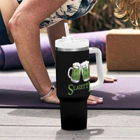 Funny Irish Beer Drinking Tumbler With Handle Slainte St Patrick's Day Shamrock Beer Mugs - Wonder Print Shop