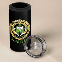 Funny Irish Beer Drinking St Patrick's Day Slainte 4 in 1 Can Cooler Tumbler Claddagh Ring Celtic Shamrock - Wonder Print Shop