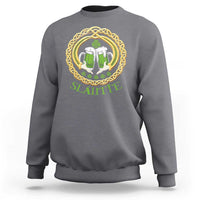 Funny Irish Beer Drinking St Patrick's Day Slainte Sweatshirt Claddagh Ring Celtic Shamrock